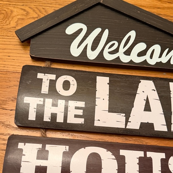 Welcome to the Lake House Wall Decor - Brown and White NEW - Picture 5 of 9